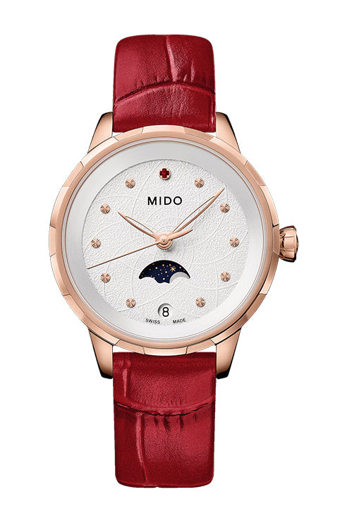 M043.023.36.031.00 - MIDO RAINFLOWER MOONPHASE QUARTZ